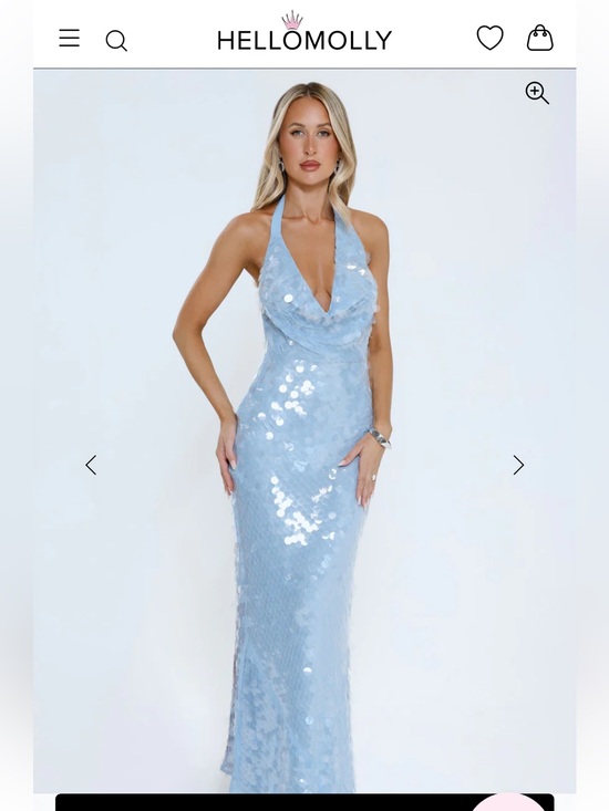 Hello Molly Dresses & Skirts - Hello Molly Pale Blue Sequin Halter Maxi Dress